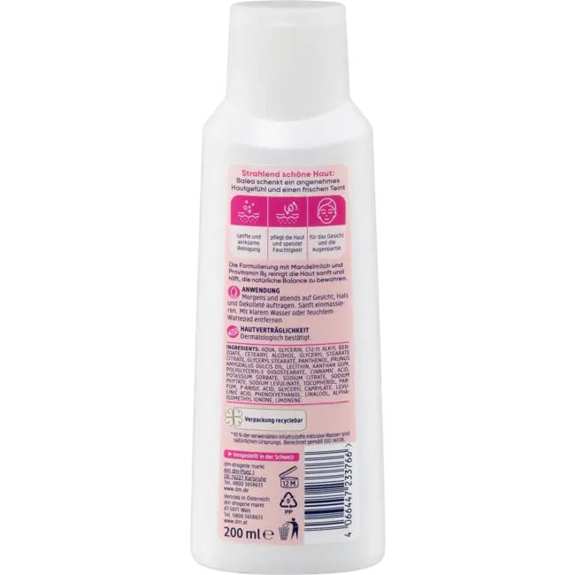 Balea Reinigingsmelk Zacht 200 ml