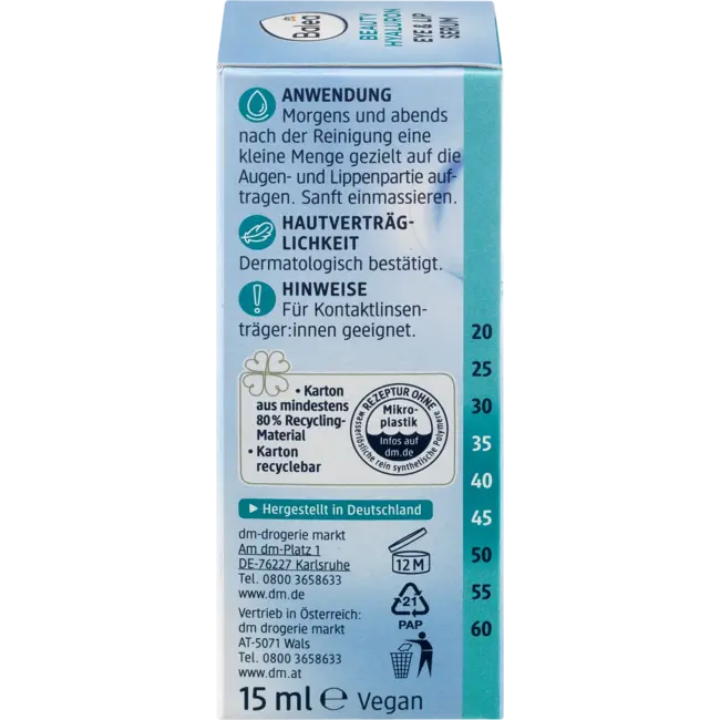 Balea Serum Beauty Hyaluron Eye & Lip 15 ml