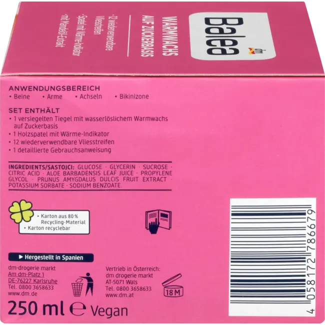 Balea Warme Wax Op Basis Van Suiker 250 ml