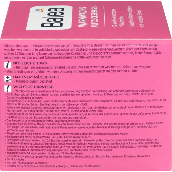 Balea Warme Wax Op Basis Van Suiker 250 ml