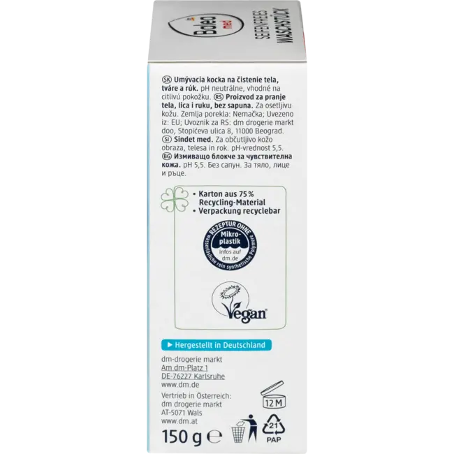 Balea MED Zeepvrij Wasstuk Huidneutraal 150 g