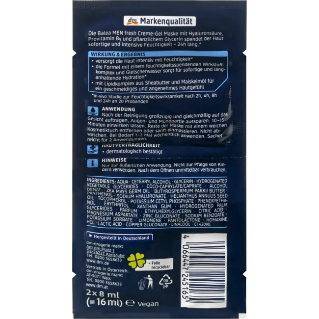 Balea MEN Gezichtsmasker Fresh 16 ml