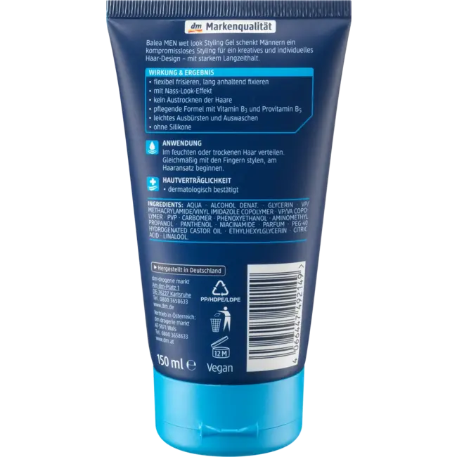 Balea MEN Haargel Wet Look 150 ml