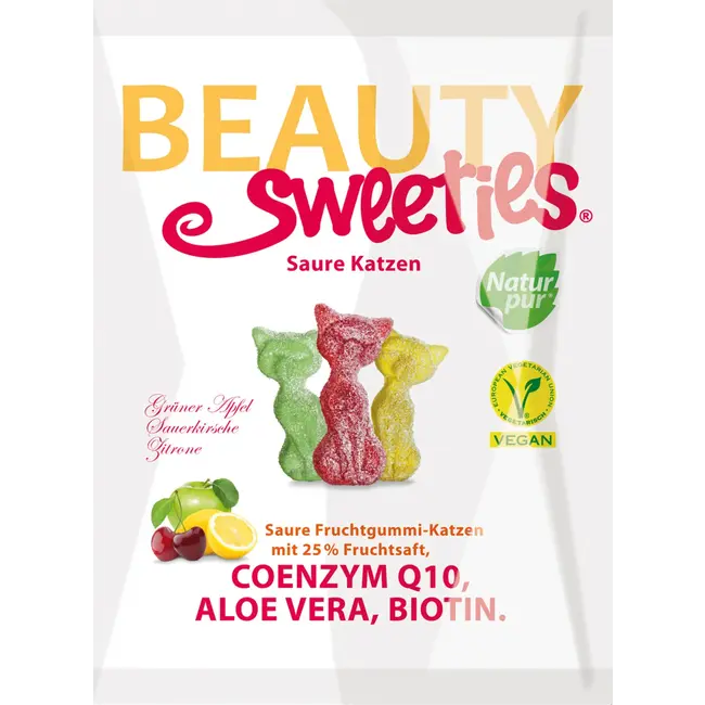 Beauty Sweeties Fruitgom Zure Katten 125g