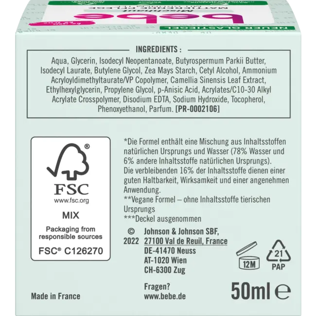 bebe Gezichtscrème Matterende Verzorging 50ml