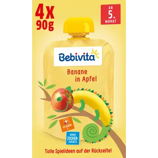 Bebivita Bebivita Quetschie Banaan In Appel Na De 4e Maand (4x90 G)