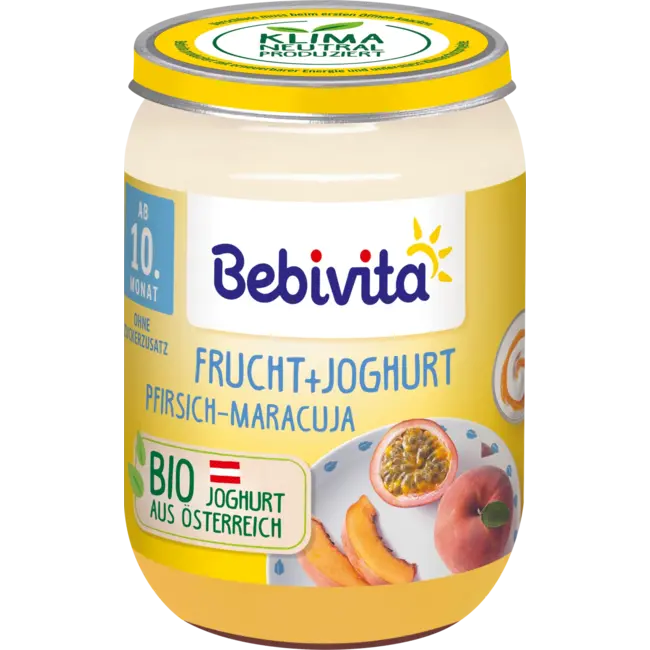 Bebivita Fruit & Yoghurt Perzik-maracuja Kwark, Vanaf De 10e Maand 190 g