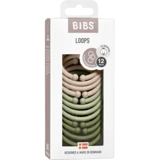 BIBS BIBS Loops Crème/groen/olijf
