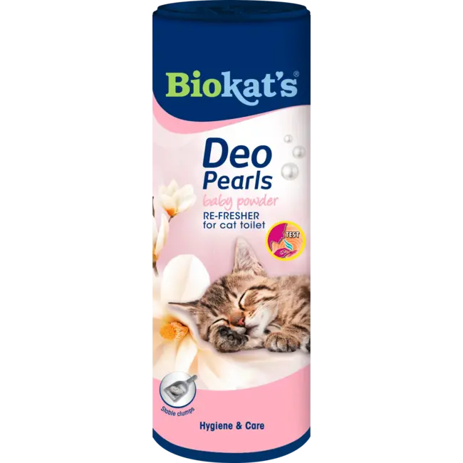 BioKat's Kattenbakvulling Deodorant Kralen, Baby Poeder Geur 700 g