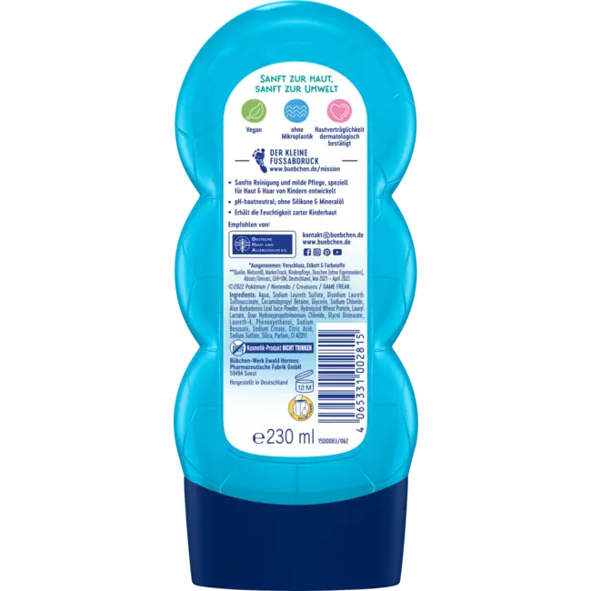 Bübchen Kindershampoo & Douchegel 2in1 Schiggy Pokémon 230 ml