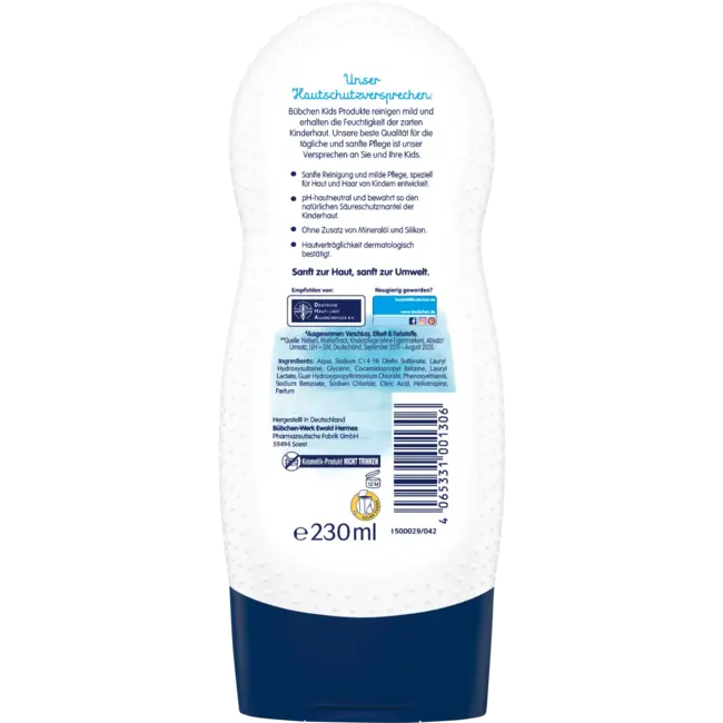 Bübchen Kindershampoo & Douchegel 2in1 Zachte Lievelingen Sensitief 230 ml