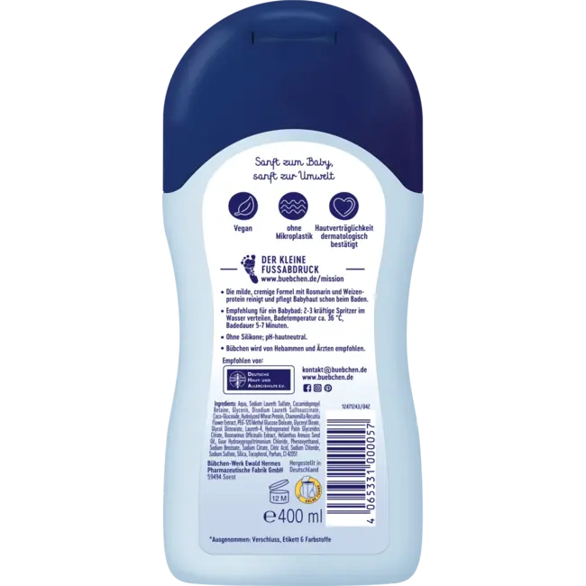 Bübchen Babybadadditief Crème Verzorgingsbad 0.4 l