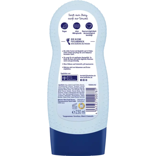 Bübchen Baby Was- & Douchecrème Sensitief 230 ml