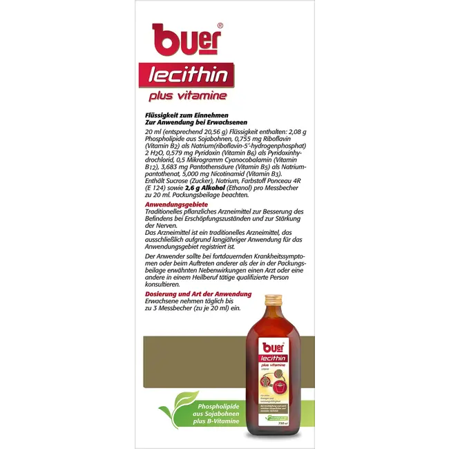 buer Lecithine Plus Vitamine Vloeistof 0.75 l