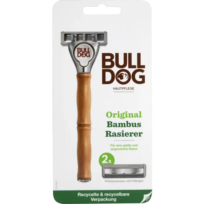 Bulldog Scheermes, Origineel Bamboe + 2 Mesjes 1 St