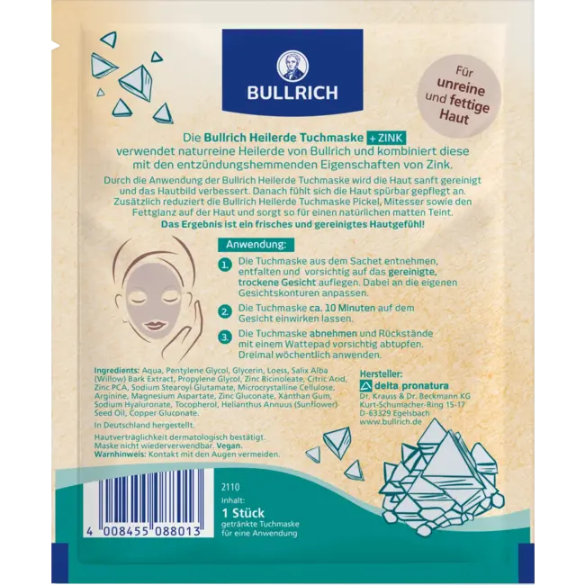 Bullrich Tuchmasker Heilerde + Zink 1 St