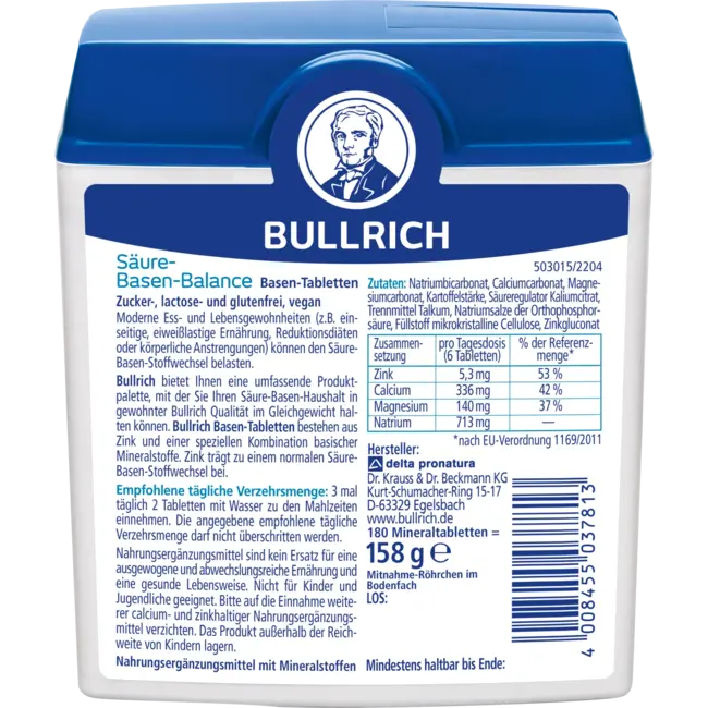 Bullrich Zuur-base Balans Base Tabletten 180 St. 158 g
