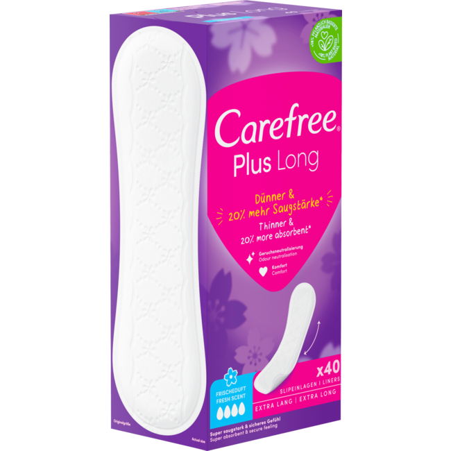 Carefree Inlegkruisjes Plus Long Frisse Geur 40 St
