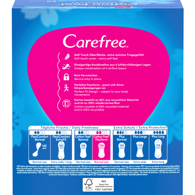 Carefree Inlegkruisjes Cotton Feel Flexiform Met Frisse Geur 56 St