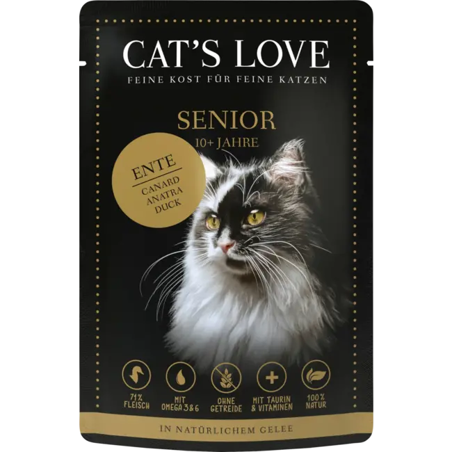 CAT'S LOVE Katten Natvoer Eend In Gelei Senior 85 g