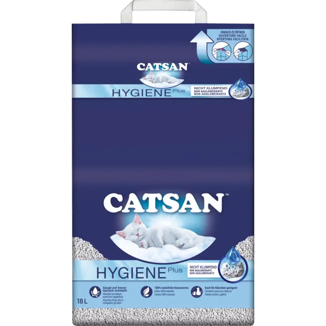CATSAN Hygiëne Plus Kattenbakvulling Niet Klonterend 18 l