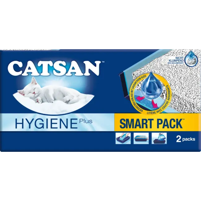 CATSAN Hygiëne Plus Kattenbakvulling Smart Pack 2 Stuks 4 l