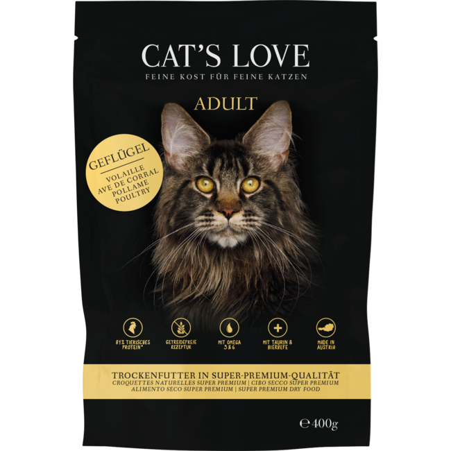 CAT'S LOVE Droogvoer Katten Gevogelte Volwassen 750 g