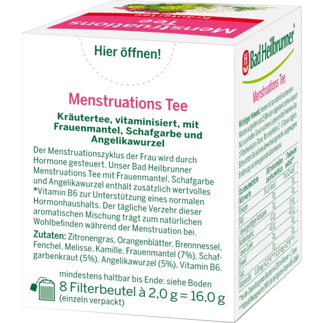 Bad Heilbrunner Kruidenthee Menstruatie Thee (8 Zakjes) 16 g