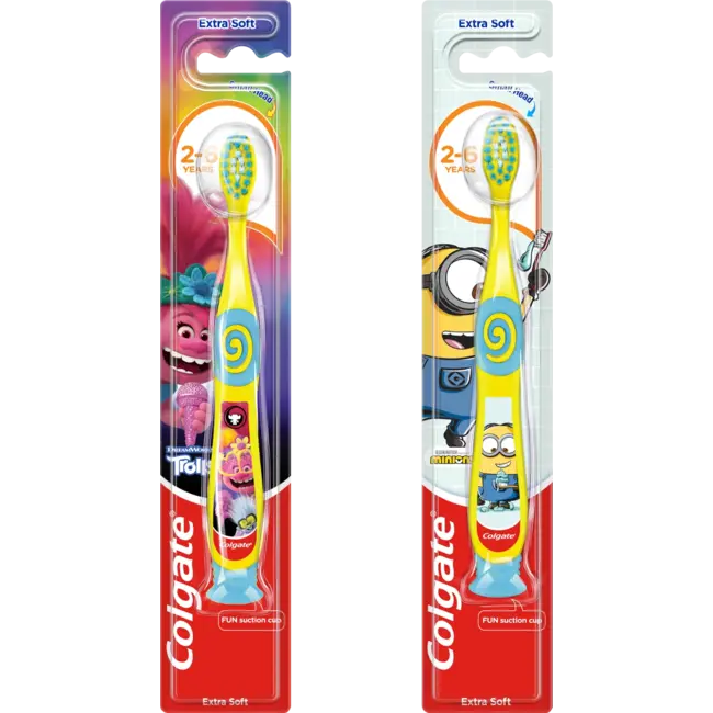 Colgate Tandenborstel Kids Minions/trolls, 2 Tot 6 Jaar Extra Soft 1 St