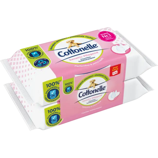 Cottonelle Vochtig Toiletpapier Sensitive Care (2x42 St) 84 St