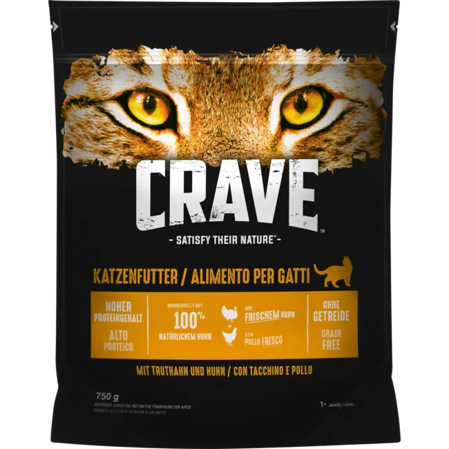 Crave Katten Droogvoer Met Kalkoen & Kip, Volwassene 750 g