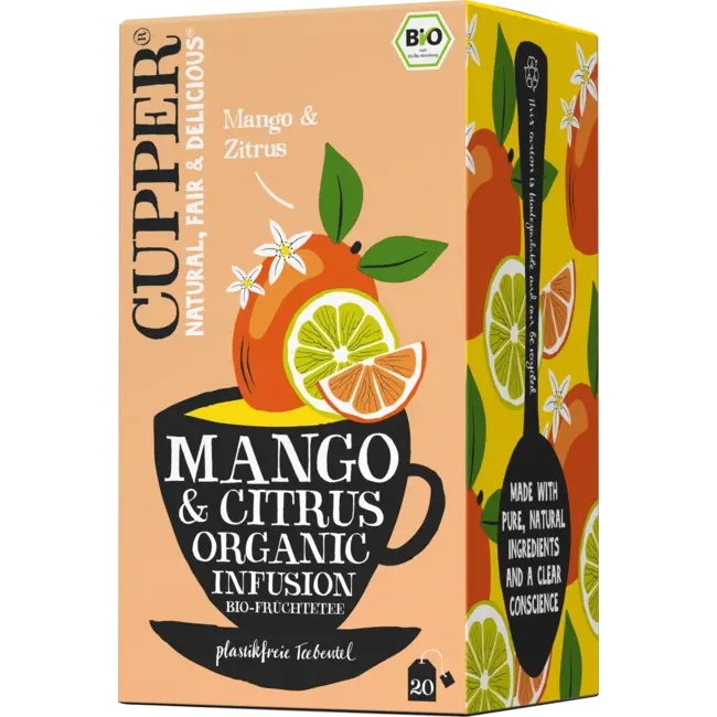Cupper Fruitthee Mango & Citrus Organic Infusion (20 Zakjes) 36 g
