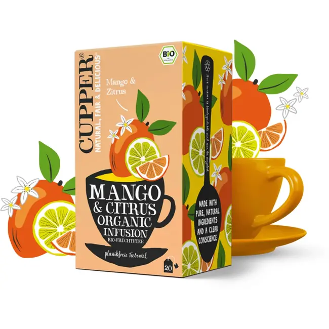 Cupper Fruitthee Mango & Citrus Organic Infusion (20 Zakjes) 36 g