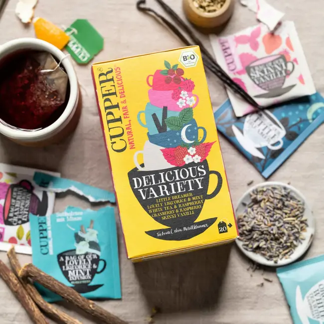 Cupper Bio Fruitthee Delicious Variety 5 Soorten (20 Zakjes) 36 g