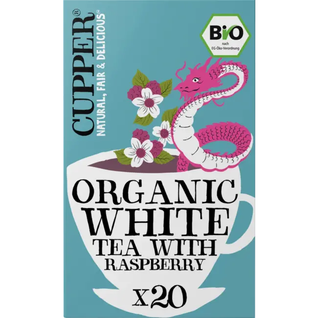 Cupper Organic White Tea With Raspberry (20 Zakjes) 34 g