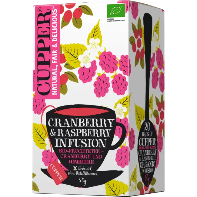 Cupper Bio Vruchtenthee Cranberry & Raspberry Infusion (20 Zakjes) 50 g