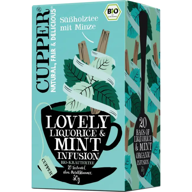 Cupper Bio Kruidenthee Lovely Liquorice & Mint Infusion (20 Zakjes) 30 g