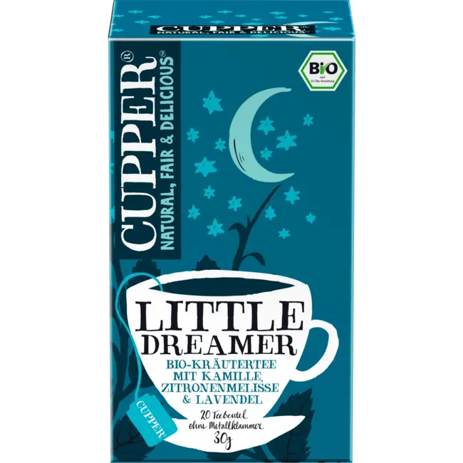 Cupper Bio Kruidenthee Little Dreamer Met Kamille, Citroengras, Lavendel (20 Zakjes) 30 g