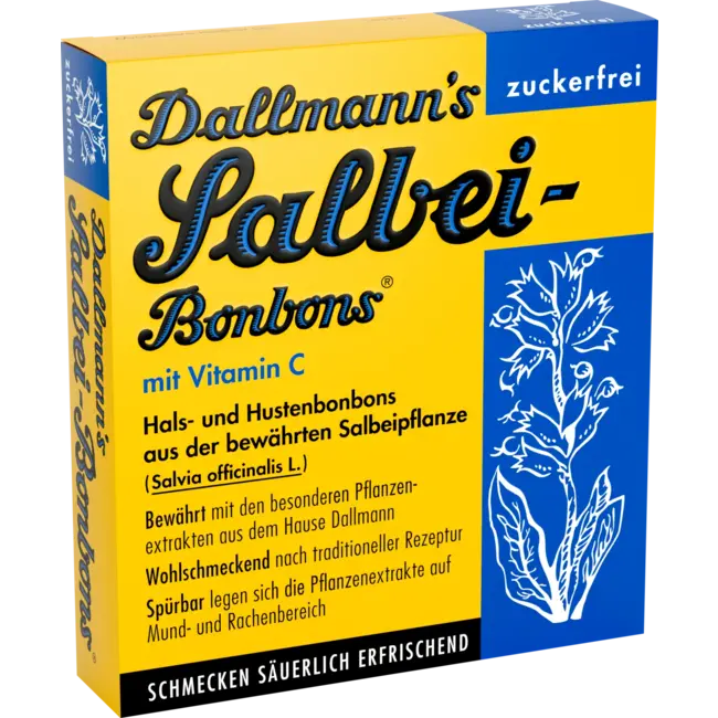 Dallmann's Salie Snoep Suikervrije Keel- En Hoestsnoepjes (20 Stuks) 37 g