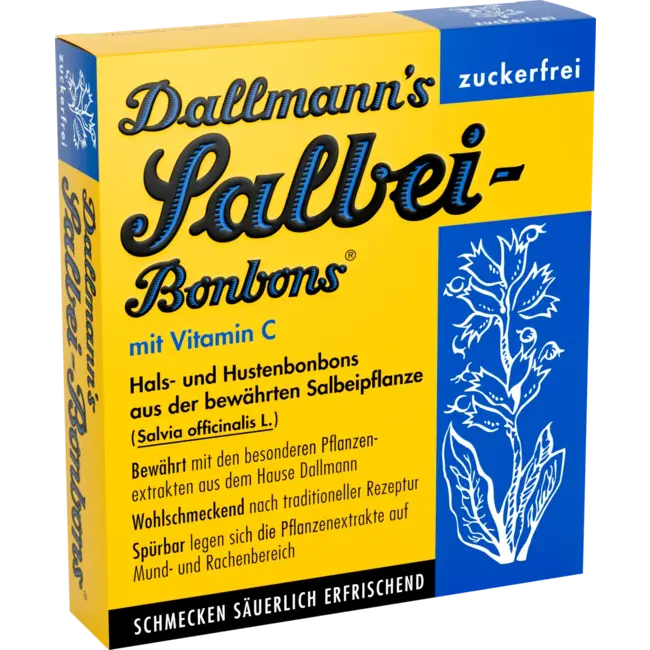 Dallmann's Salie Snoep Suikervrije Keel- En Hoestsnoepjes (20 Stuks) 37 g
