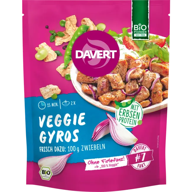 Davert Kant-en-klaarmaaltijd, Veggie Gyro 's Met Erwtenproteïne 68 g