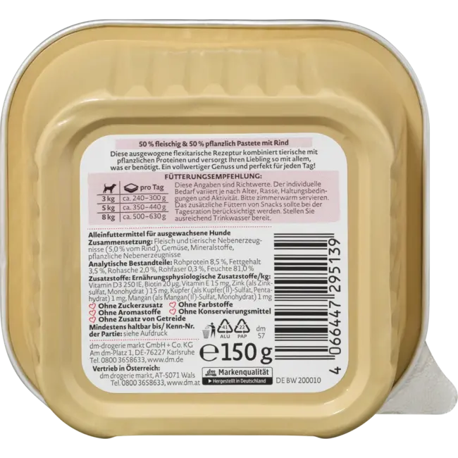 Dein Bestes Natuurliefhebber Flexitarisch Hondenvoer Met Rund 150 g