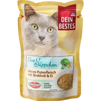 Dein Bestes Dein Bestes Natvoer Kat Soep Met Kalkoen, Broccoli & Ei, De Soep