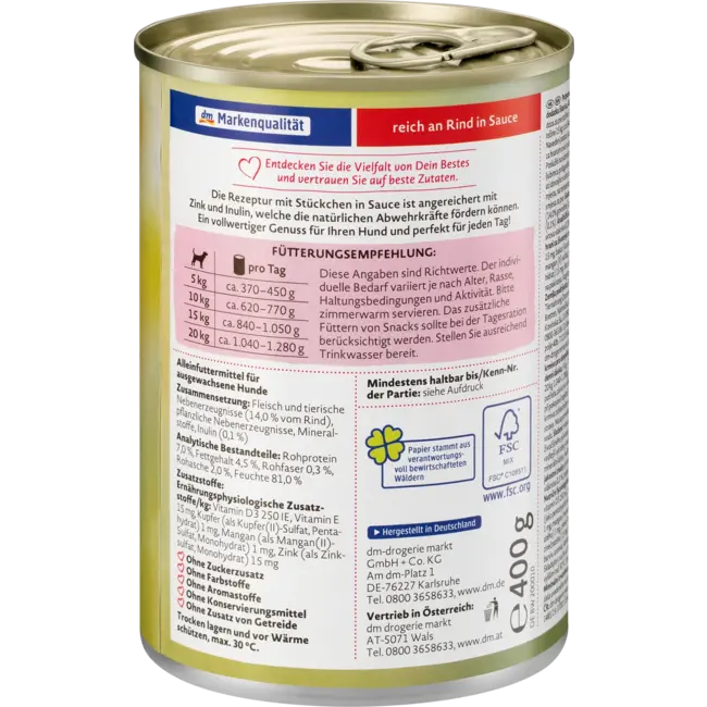 Dein Bestes Natvoer Hond Met Rund In Saus 400 g