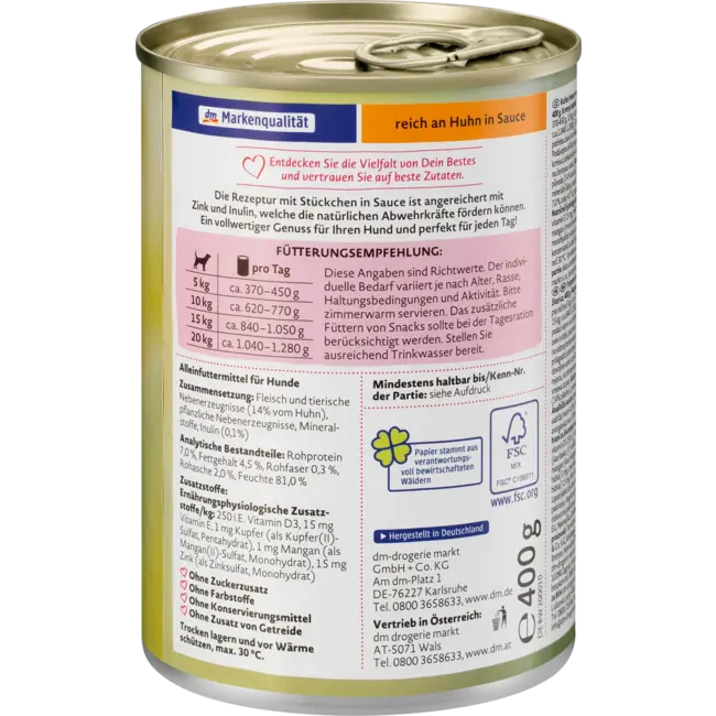 Dein Bestes Natvoer Hond Met Kip In Saus 400 g