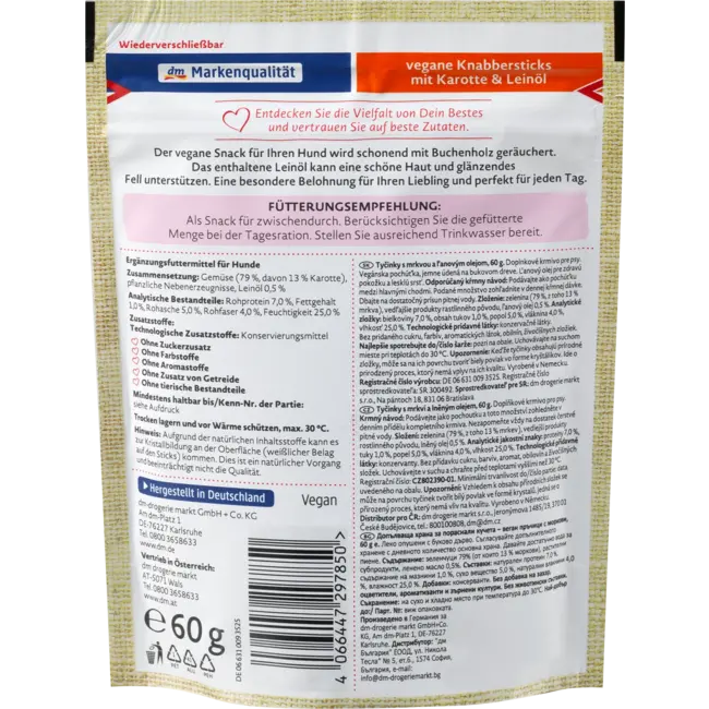 Dein Bestes Verliefd Op De Natuur, Hondensnoepjes, Knabbelsticks Met Wortel 60 g