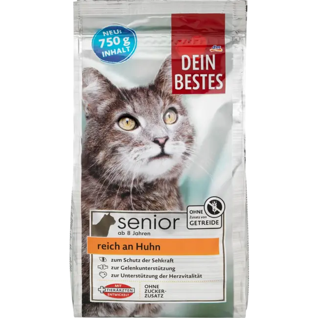 Dein Bestes Droogvoer Kat Met Kip, Senior 750 g