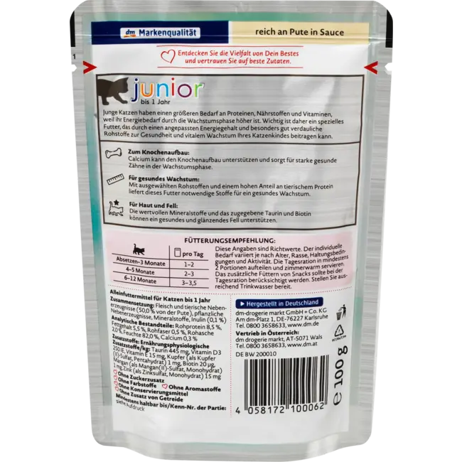 Dein Bestes Natvoer Kat Kitten Met Kalkoen In Saus, Junior 100 g