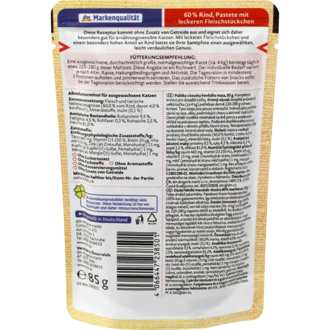 Dein Bestes Natvoer Kat Met Rund, Verliefd Op De Natuur 85 g