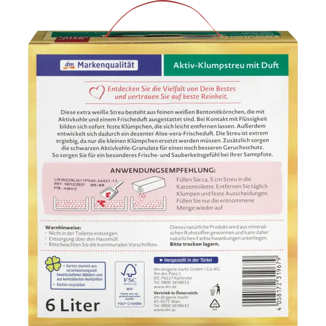 Dein Bestes Kattenbakvulling Actieve Klonterbakvulling Met Aloë Vera Geur, Exquisit 6 l